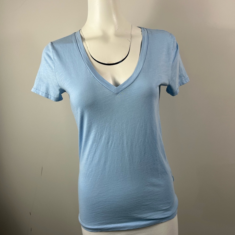 J. Crew Light Blue Slub Cotton Tee